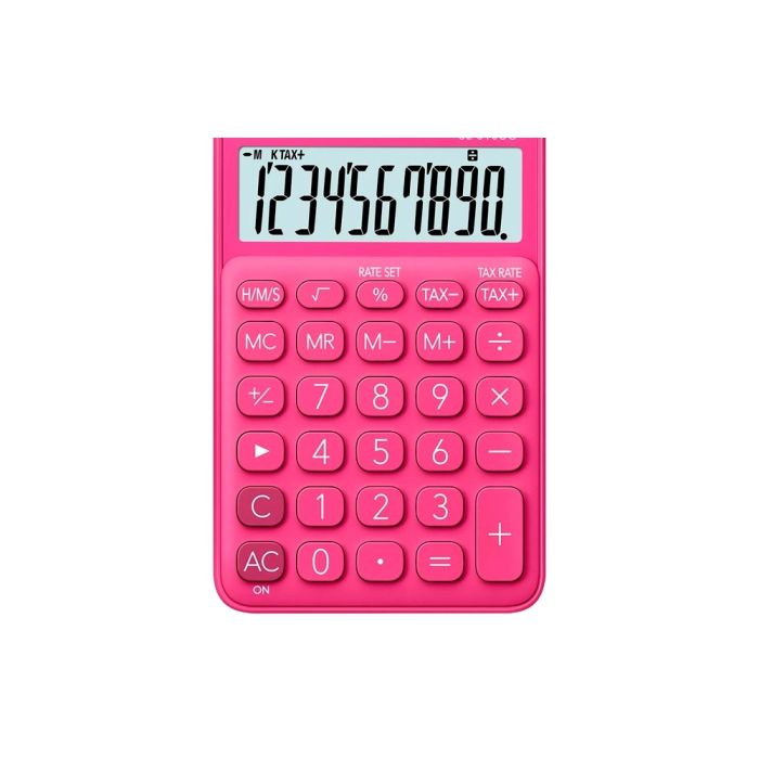 Casio Calculadora SL-310UC-RD de Bolsillo 10 Dígitos Tax +/- Tecla Color Fucsia 1