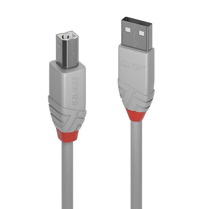 Lindy 1m USB 2.0 Type A to B Cable, Anthra Line, Grey Lindy 1m USB 2.0 Type A to B Cable, Anthra Line, Grey