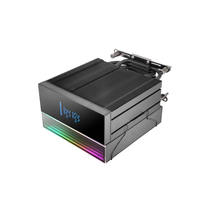 Mars Gaming MCPU-LCD Disipador CPU con Pantalla LCD, ARGB, 6 Heatpipes, 120mm PWM, para Intel LGA1700/1851 y AMD AM4/AM5 - Negro/Blanco 3