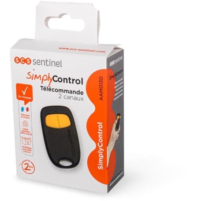 Mando a distancia de 2 canales - SCS SENTINEL - SimplyControl - Amarillo, alcance 40m, frecuencia 433,92 MHz, pila de litio CR2032 incluida 4 Mando a distancia de 2 canales - SCS SENTINEL - SimplyControl - Amarillo, alcance 40m, frecuencia 433,92 MHz, pila de litio CR2032 incluida 4