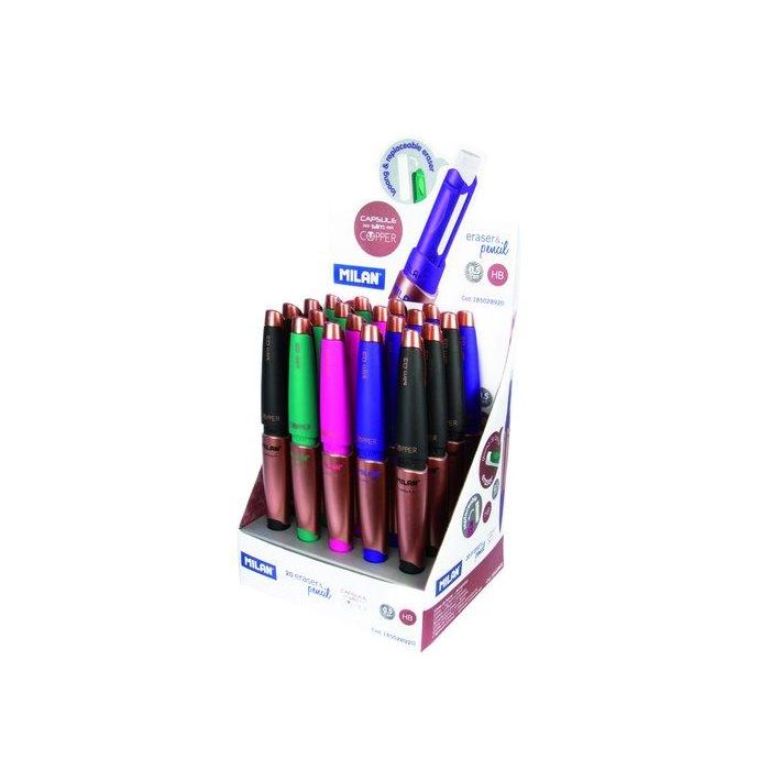 Portaminas Milan Capsule Slim Copper 0,5 Mm Expositor De 20