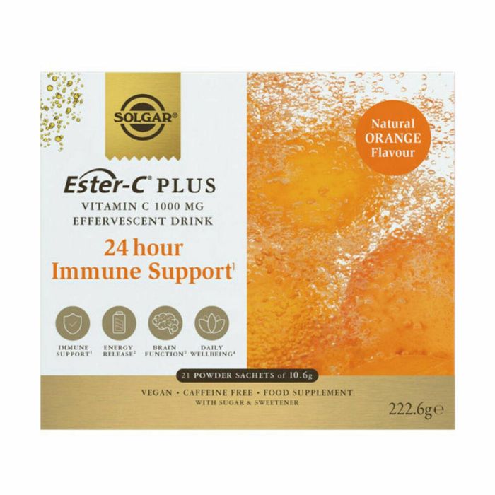 Solgar Ester-C Plus Vitamina C 1000mg Polvo Efervescente 21 Unidades | Sabor Naranja Inmunidad 24h 3