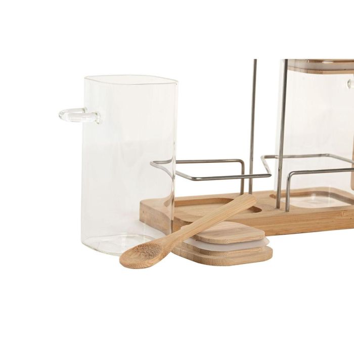 DKD Home Decor Especiero Básico Natural de Cristal y Bambú 9 x 16.5 x 18.5 cm Set de 2 2 DKD Home Decor Especiero Básico Natural de Cristal y Bambú 9 x 16.5 x 18.5 cm Set de 2 2