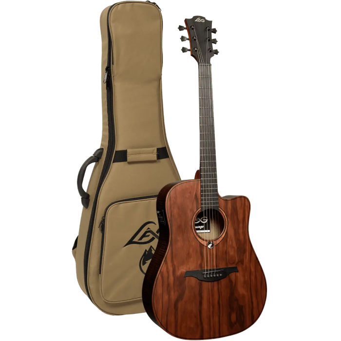 LAG Guitarra Acústica Electroacústica Dreadnought Cutaway A/E Natural Satinado Sauvage Lag 5
