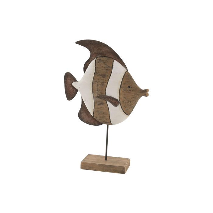 DKD Home Decor Figura Pez Blanco Natural Paulownia Metal 7 x 34 x 23 cm (2 Unidades) DKD Home Decor Figura Pez Blanco Natural Paulownia Metal 7 x 34 x 23 cm (2 Unidades)