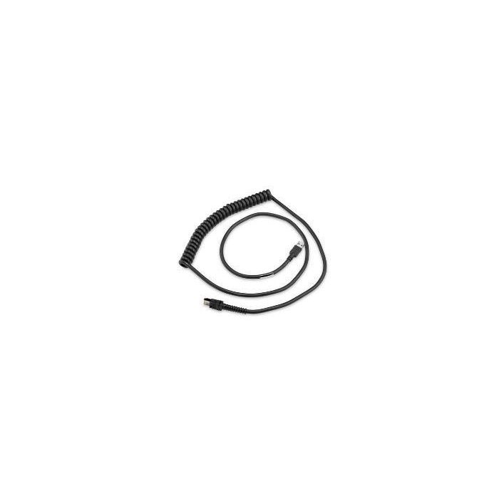 Zebra Cable USB en Espiral Apantallado para Escáner de Código de Barras (9 pies)