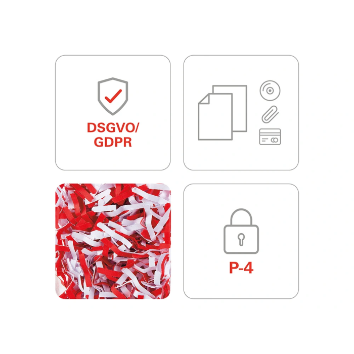 Hsm Destructora X5 Capacidad Corte 5 Hojas Partículas Seguridad P-4 Destruye Grapas Clips CD Tarjetas Hogar Oficina Silenciosa Compacta 18L 4