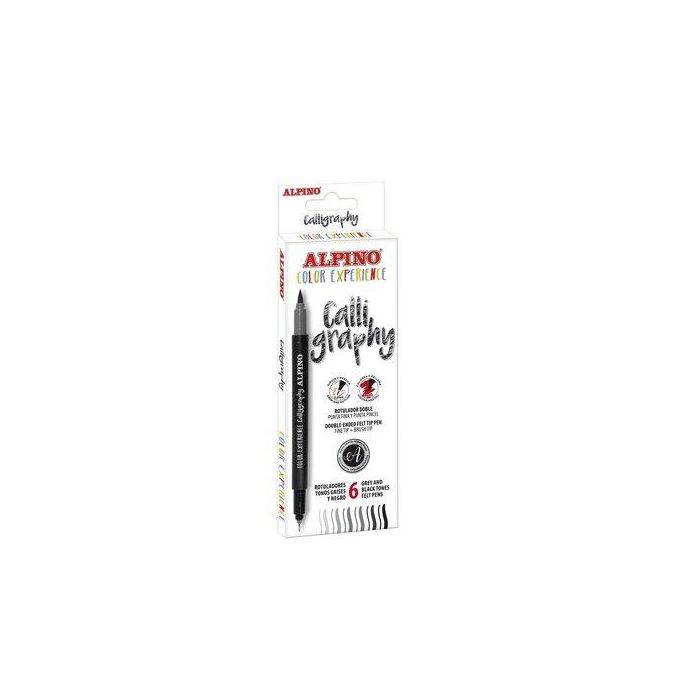 Rotulador Fibra Alpino Color Experience Calligraphy Doble Punta (Fina/Pincel) Estuche De 6