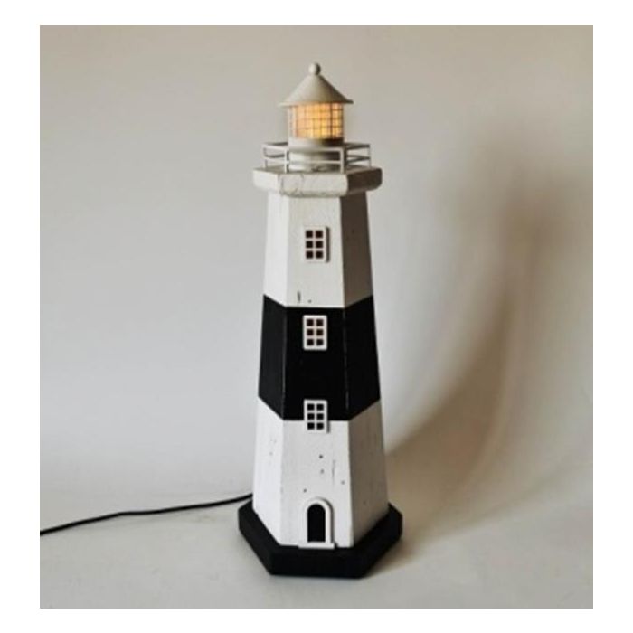 Decoracion Luminosa Atlantico DKD Home Decor Blanco Negro 14 x 42 x 16 cm