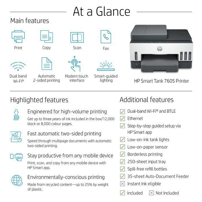 HP multifuncion inkjet Smart Tank 7605 4
