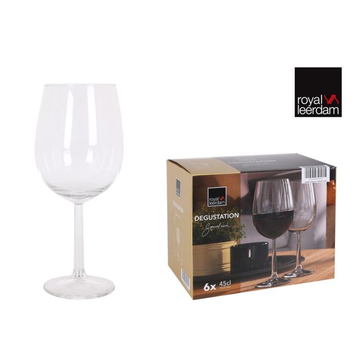 Royal Leerdam Set 6 Copas de Vino Degustation de 45 cl, Medidas individuales 7 x 8.5 x 20.1 cm