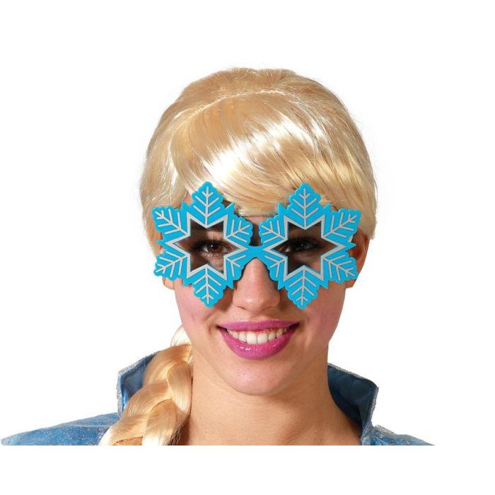 Gafas en forma de copo de nieve azules para disfraces de princesas y eventos navideños 0 Gafas en forma de copo de nieve azules para disfraces de princesas y eventos navideños 0
