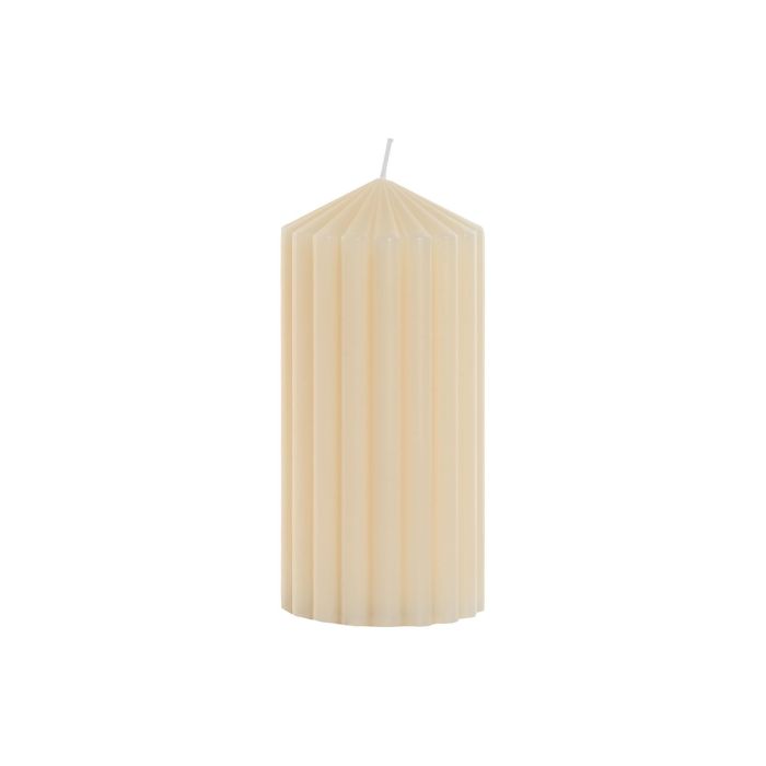 DKD Home Decor Vela Scandi Crema de Cera Natural 450gr, 80 Horas de Duración, 7x7x15 cm (Pack 12 Unidades)