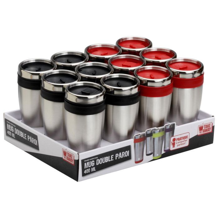 Take Away Mug Térmico Surtido 400 Ml Acero Inoxidable Plástico Transportable Take Away 3