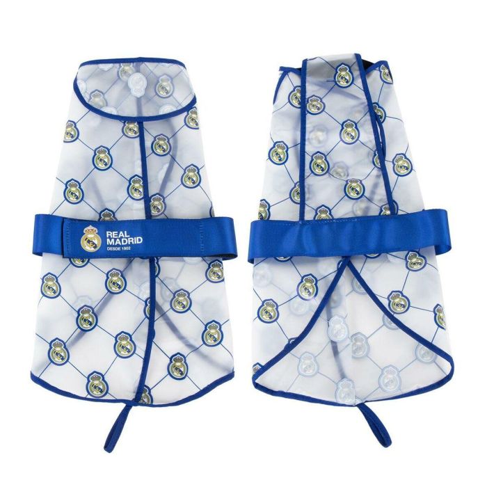 Cerdá Impermeable Ajustable para Perro Real Madrid | Chubasquero de Protección para Lluvia | Talla S Azul