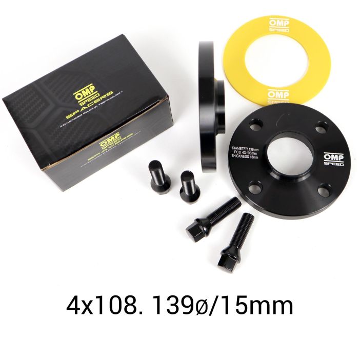Omp OMPS08161501 Separadores Doble Centraje 15 mm PCD 4x108 CB 57.1 Tornillo M14x1.5 Cónico Aluminio Forjado 2 Omp OMPS08161501 Separadores Doble Centraje 15 mm PCD 4x108 CB 57.1 Tornillo M14x1.5 Cónico Aluminio Forjado 2