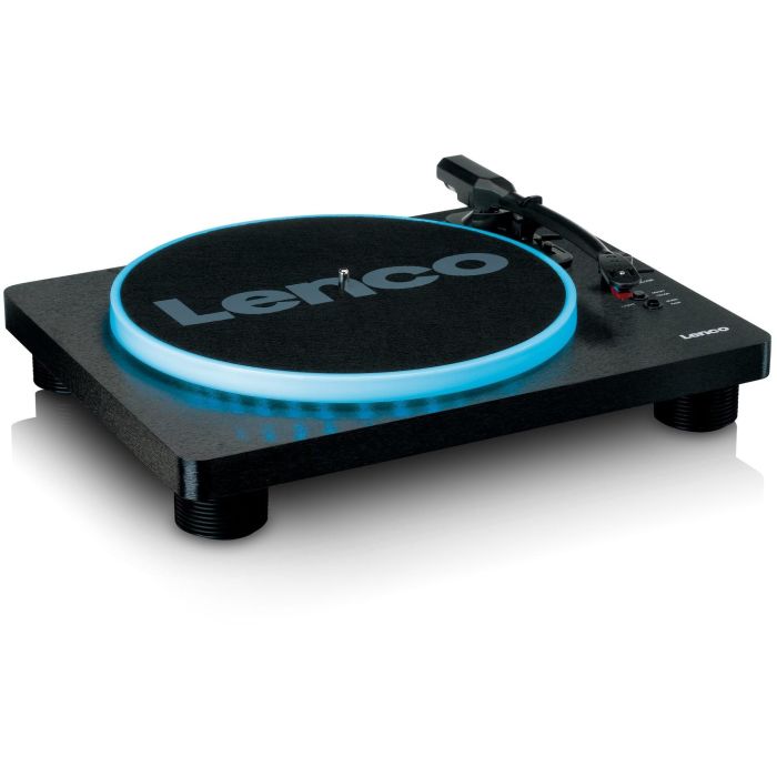 Lenco LS-50LED Tocadiscos de Tracción por Correa Manual Negro con Altavoces y USB 33/45/78 RPM 8