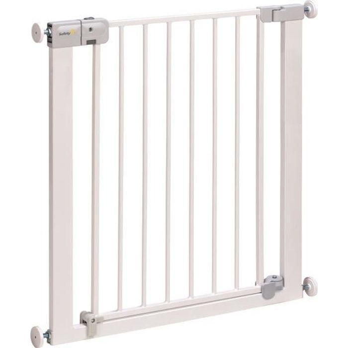 Safety 1St Barrera de seguridad para niños con cierre automático, fijación por presión (sin agujeros), ancho 73-80 cm, apertura con una mano, blanco Safety 1St Barrera de seguridad para niños con cierre automático, fijación por presión (sin agujeros), ancho 73-80 cm, apertura con una mano, blanco