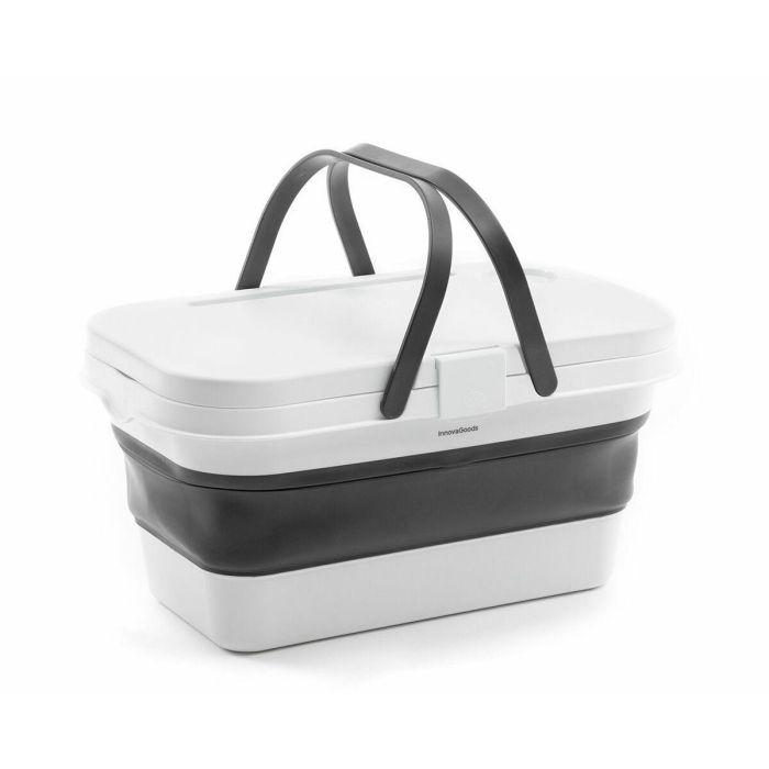 Cesta de Picnic Plegable con Tapa-Mesa Pickning InnovaGoods 15 Cesta de Picnic Plegable con Tapa-Mesa Pickning InnovaGoods 15