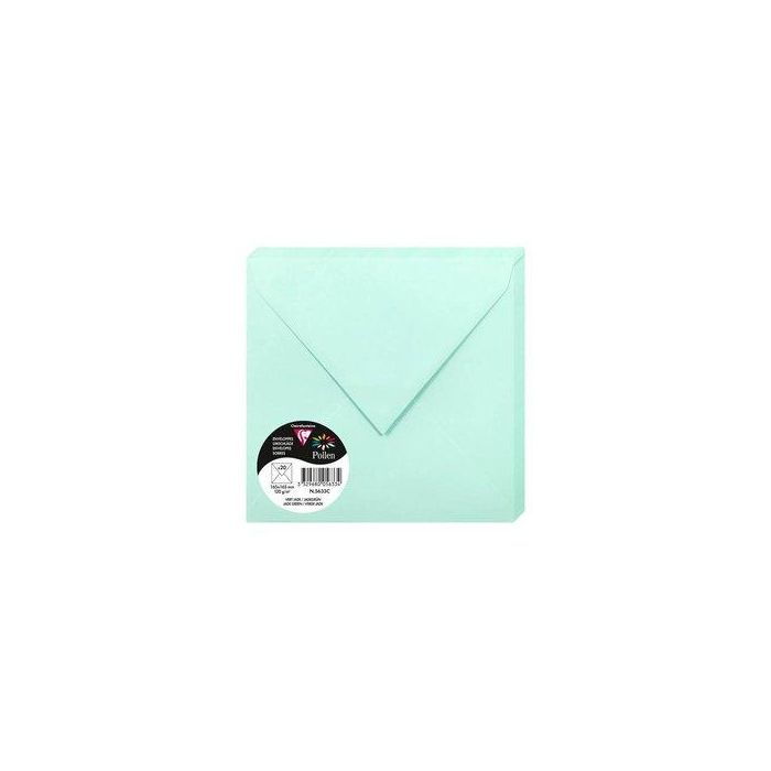 Sobre Clairefontaine Pollen 165X165 120G Verde Jade Paquete De 20