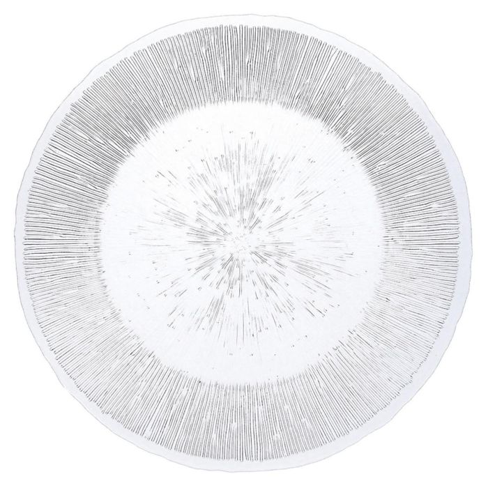 Quid Plato Presentación Vidrio Lonja con Relieves Orgánicos Transparente 32,7 cm Set de 6 Higiénico y Ecológico