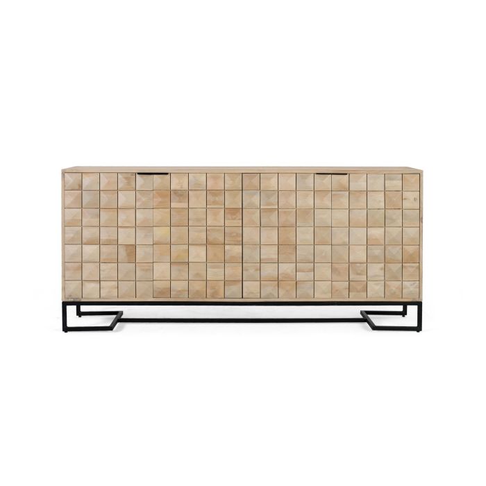 Giner y Colomer Aparador Tallado a Mano en Madera de Mango 180 cm con Puertas Negras y Base de Hierro Dorado 0 Giner y Colomer Aparador Tallado a Mano en Madera de Mango 180 cm con Puertas Negras y Base de Hierro Dorado 0