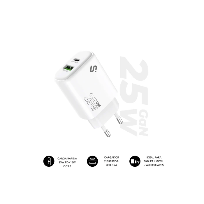 Cargador de Coche Subblim SUBCHG-6G2510 Blanco