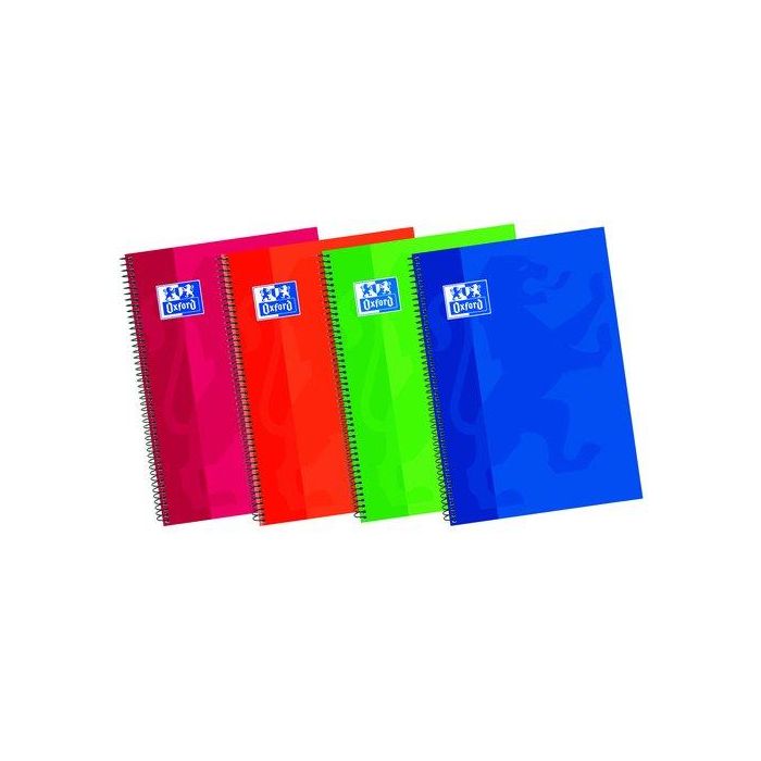 Bloc Oxford School Tapa Extra 4º 80H Cuadric.4X4 90G Surtido (4 Col.) 5 unidades