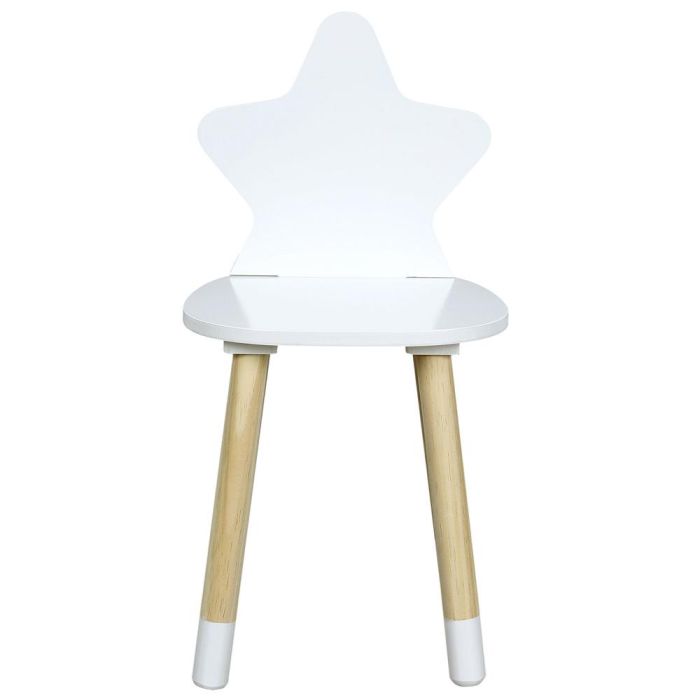Home Deco Kids Silla Infantil Estrella Blanca para Niños, Diseño Encantador para Habitaciones Infantiles, Medidas 28x27x54 cm 2