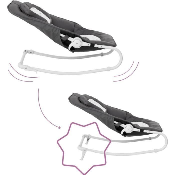 Badabulle Transat Easy Moonlight Tumbona para Bebé desde Nacimiento, 5 Posiciones Ajustables, Plegado Ultraplano y Lavable 3 Badabulle Transat Easy Moonlight Tumbona para Bebé desde Nacimiento, 5 Posiciones Ajustables, Plegado Ultraplano y Lavable 3