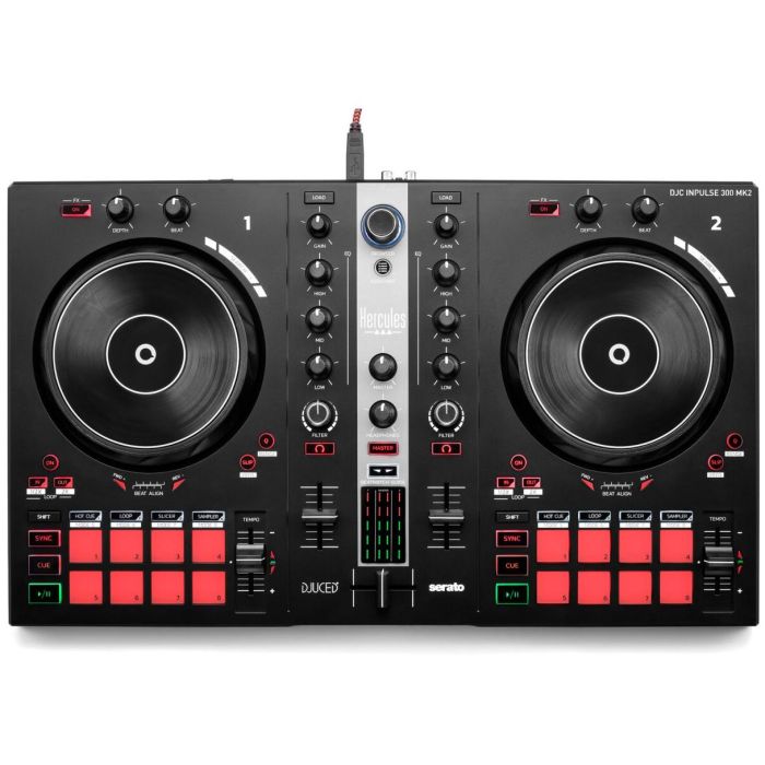 Hercules DJControl Inpulse 300 MK2 Consola DJ con Serato DJ Lite, DJUCED, 16 Pads, 8 Modos - Negro (4780944)