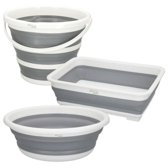 Set de cubos Aktive Plegable 2 Unidades 1 Set de cubos Aktive Plegable 2 Unidades 1