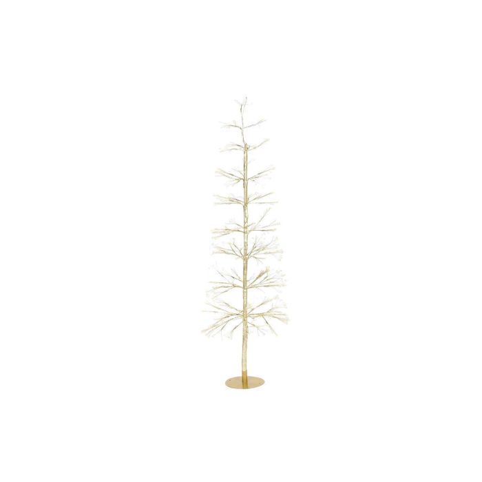 DKD Home Decor Árbol de Navidad Moderno con Luz LED Cálida, Color Dorado, 120 cm Alto 1