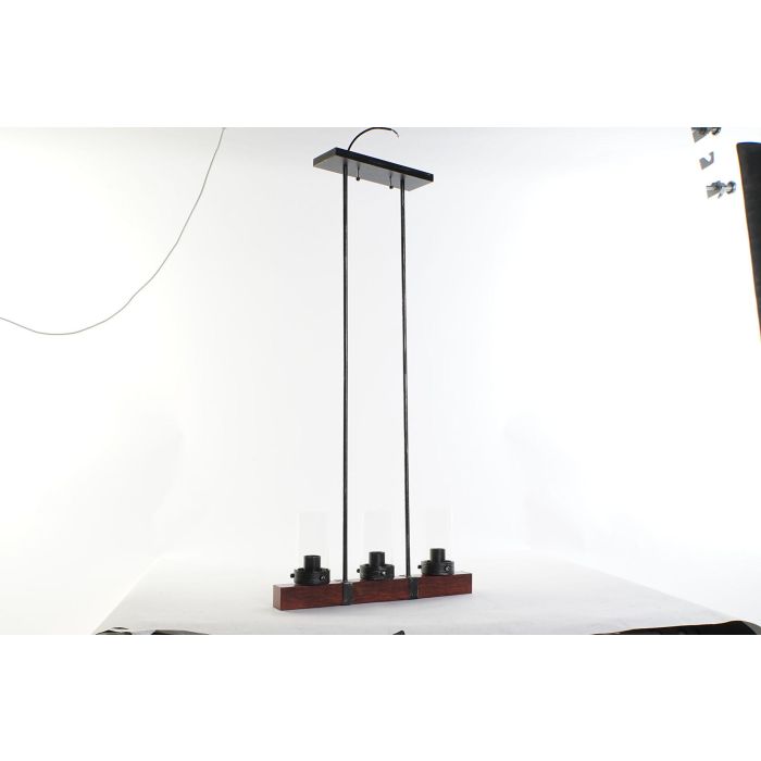 DKD Home Decor Lámpara Techo Loft Marrón Negro Aluminio Cristal 3 Bombillas E27 50x20x11 cm 4