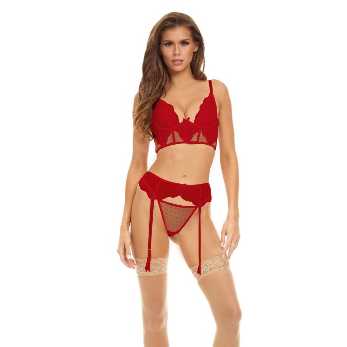 Conjunto de Lencería Bombshell Boudoir Rojo (S) Conjunto de Lencería Bombshell Boudoir Rojo (S)