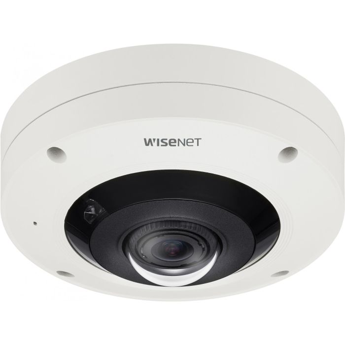 Hanwha Cámara IP Domo Fisheye Wisenet X 12MP 4K Antivandálica IK10 IP66 PoE Lente Fijo 1.08mm IR 10m con IA y WDR