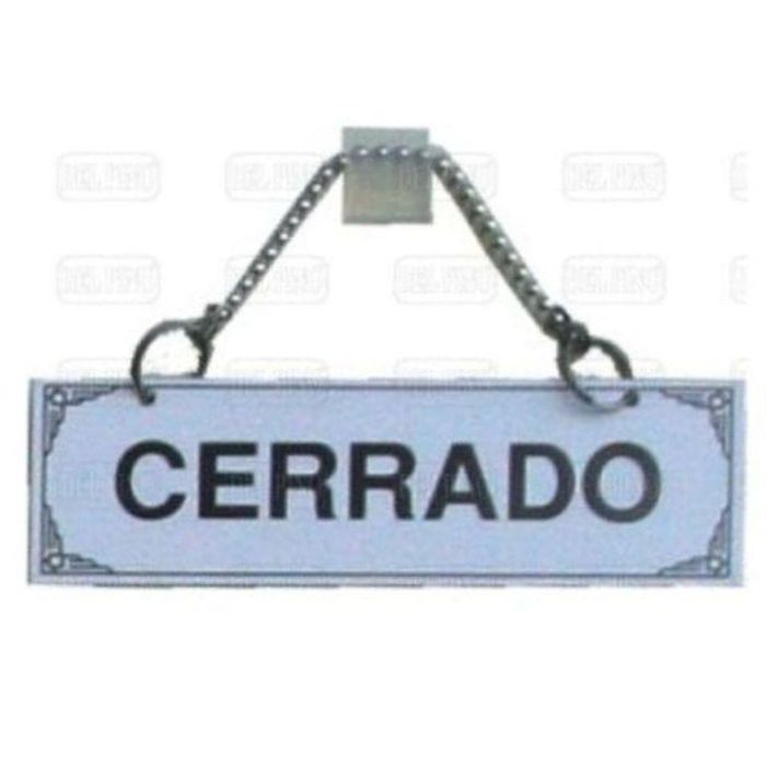 Duver Placa de Aluminio Abierto-Cerrado para Puerta 150x45 mm