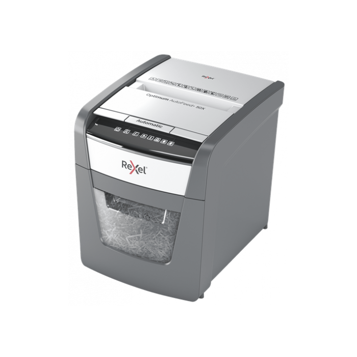 Rexel Optimum Autofeed+ 50X Eu Destructora de Documentos Corte Partículas P-4 Automática 50 Hojas Grapas Clips 20L 1 Rexel Optimum Autofeed+ 50X Eu Destructora de Documentos Corte Partículas P-4 Automática 50 Hojas Grapas Clips 20L 1