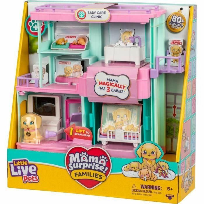 Little Live Pets LIT0630996266731 Pequeñas Mascotas Vivas Clínica Veterinaria Mamá Sorpresa con Nacimiento Mágico y Accesorios Incluidos 3