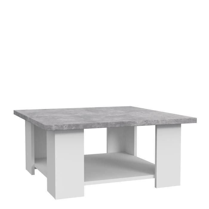 Mesa de centro PILVI - Hormigón blanco y gris claro - L 67 x P 67 x A 31 cm 5 Mesa de centro PILVI - Hormigón blanco y gris claro - L 67 x P 67 x A 31 cm 5