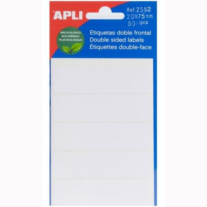 Etiquetas adhesivas Apli Blanco Papel 5 Hojas 20 x 75 mm (10 Unidades) 1 Etiquetas adhesivas Apli Blanco Papel 5 Hojas 20 x 75 mm (10 Unidades) 1