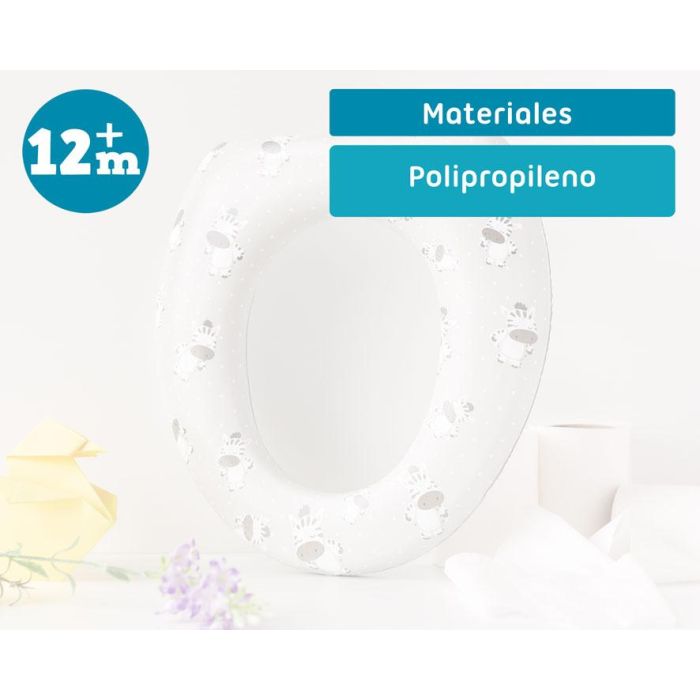 KioKids Reductor WC Acolchado y Cómodo para Niños +12 Meses | Asiento Adaptador Inodoro Estándar Diseño Cebras Gris 4