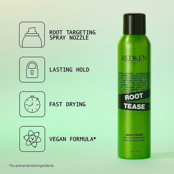Redken Root Tease Spray de Volumen para Raíces 250 ml, Acabado Mate, Fijación Duradera 1
