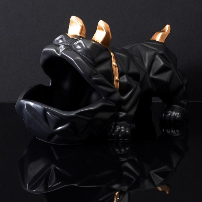 Home Deco Factory Vaciabolsillos Bulldog Negro Galerie Escultura para Llaves Monedas 30x16x18 cm 5