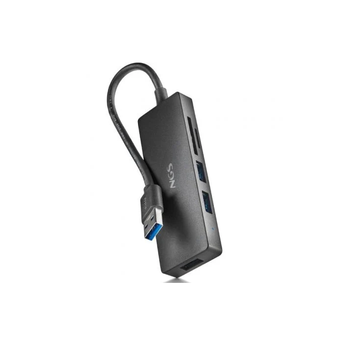 NGS IHUB READER Hub USB 3.0 con 3 Puertos y Lector de Tarjetas SD/microSD