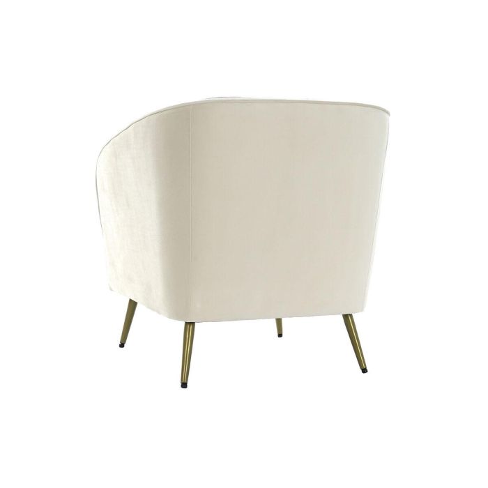 DKD Home Decor Sillón Glam Crema de Poliéster y Metal, Desmontable, Altura Asiento 45 cm, 73 x 70 x 68 cm 1 DKD Home Decor Sillón Glam Crema de Poliéster y Metal, Desmontable, Altura Asiento 45 cm, 73 x 70 x 68 cm 1