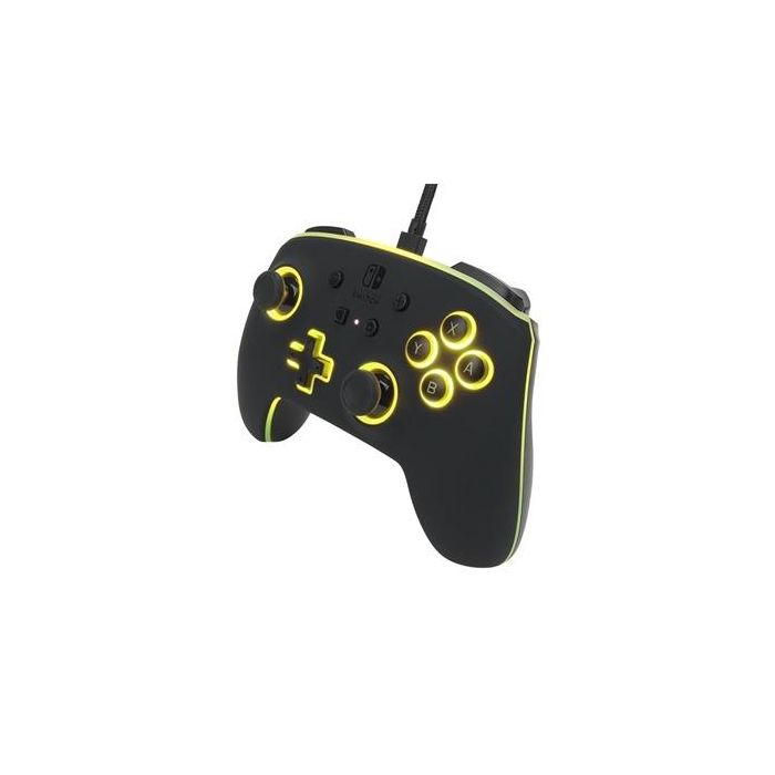 PowerA 1510925-01 Mando con Cable Mejorado Spectra LED para Nintendo Switch, 8 Colores, Efectos LED, Botones Asignables, Compatible con Switch y Switch OLED 5