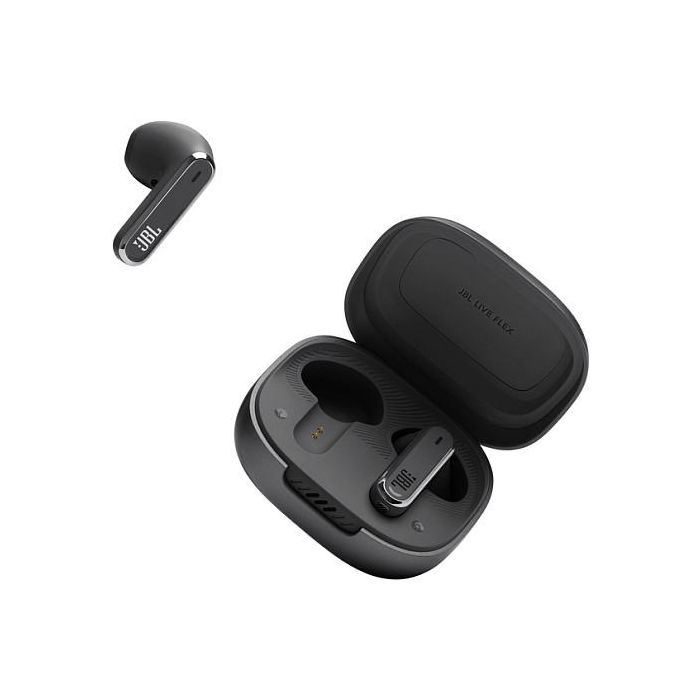 JBL LIVE FLEX Auriculares True Wireless Inalámbricos Bluetooth 5.3 con Reducción Activa de Ruido ANC y Estuche de Carga, Resistente al Agua IP54, Negro