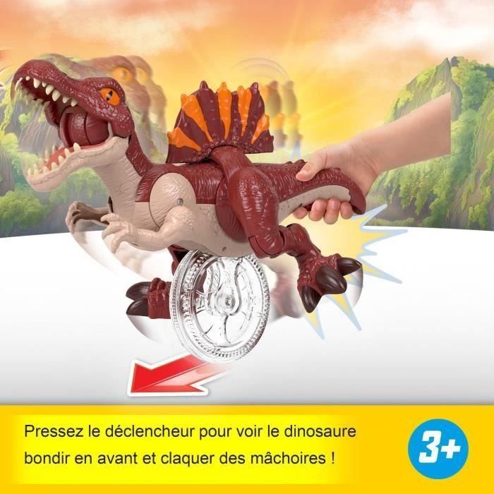 Imaginext Jfr24 Spinosaurus Corredor Jurassic World El Renacer - Dinosaurio de Juguete que Muerde, Corre y se Mueve con Gatillo en Cola, 22.86 cm 2