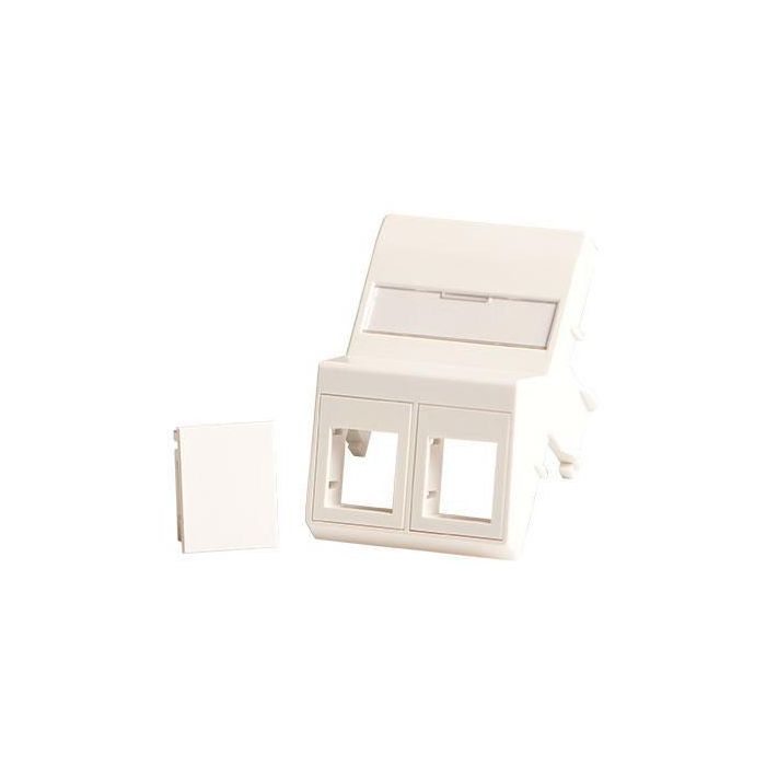 Lanview Wall plate, angled, 2 x keystone for 50x75 mm Clickline outlet white